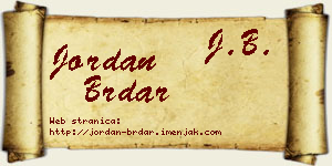 Jordan Brdar vizit kartica